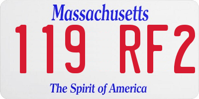 MA license plate 119RF2