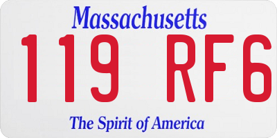 MA license plate 119RF6