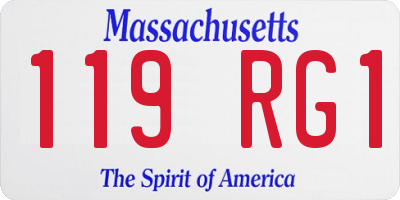 MA license plate 119RG1