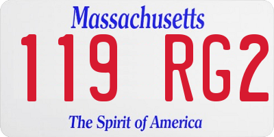 MA license plate 119RG2