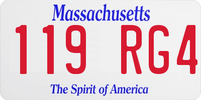 MA license plate 119RG4