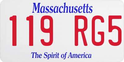MA license plate 119RG5
