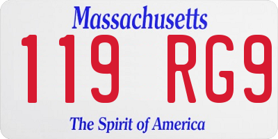MA license plate 119RG9