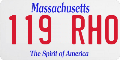 MA license plate 119RH0