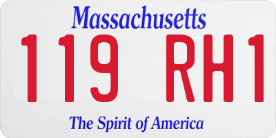 MA license plate 119RH1