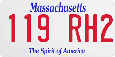 MA license plate 119RH2