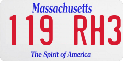 MA license plate 119RH3