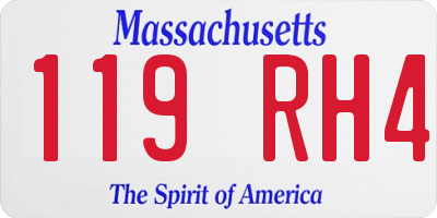 MA license plate 119RH4