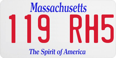 MA license plate 119RH5