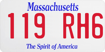 MA license plate 119RH6