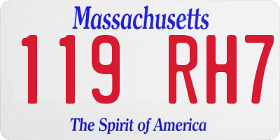 MA license plate 119RH7
