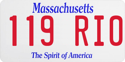 MA license plate 119RI0