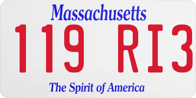 MA license plate 119RI3