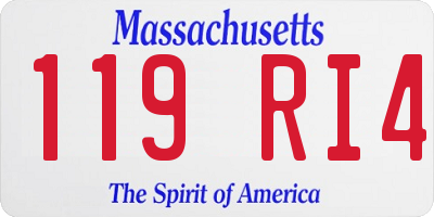MA license plate 119RI4