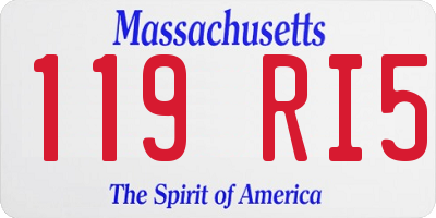 MA license plate 119RI5