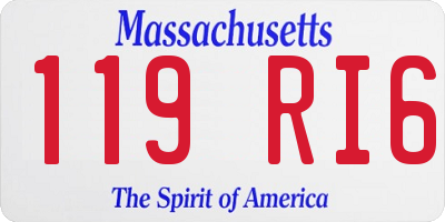 MA license plate 119RI6