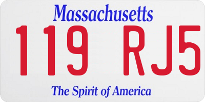 MA license plate 119RJ5