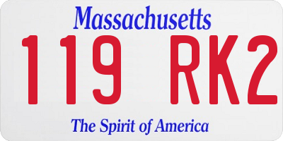 MA license plate 119RK2