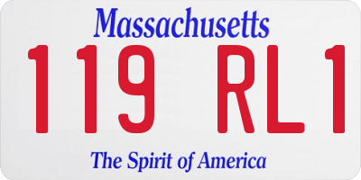 MA license plate 119RL1