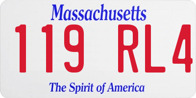 MA license plate 119RL4