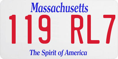 MA license plate 119RL7