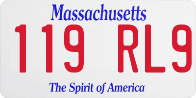 MA license plate 119RL9