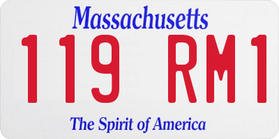 MA license plate 119RM1