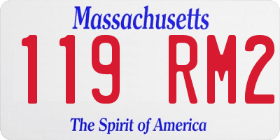 MA license plate 119RM2