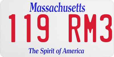 MA license plate 119RM3