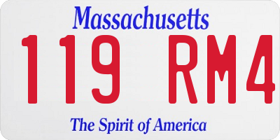 MA license plate 119RM4