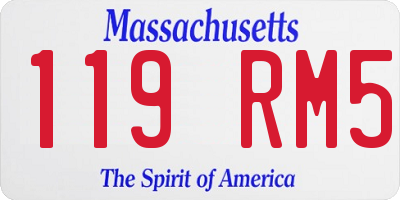 MA license plate 119RM5