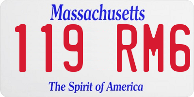 MA license plate 119RM6