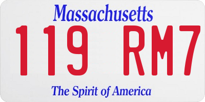 MA license plate 119RM7