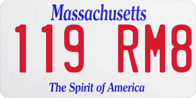 MA license plate 119RM8