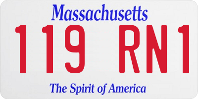 MA license plate 119RN1