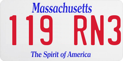 MA license plate 119RN3