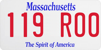 MA license plate 119RO0