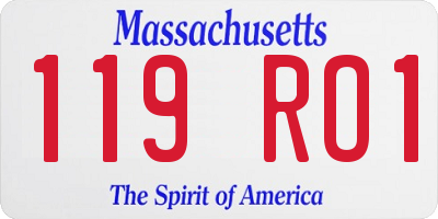 MA license plate 119RO1