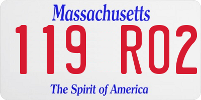 MA license plate 119RO2
