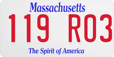 MA license plate 119RO3