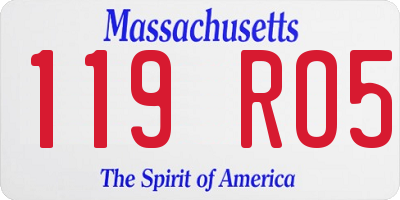 MA license plate 119RO5
