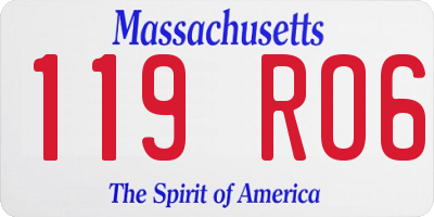 MA license plate 119RO6