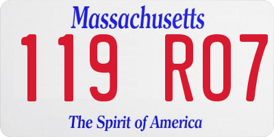 MA license plate 119RO7