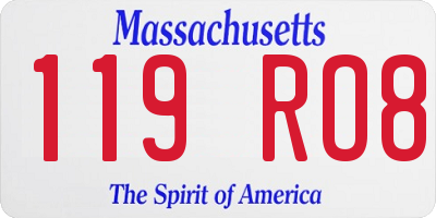 MA license plate 119RO8