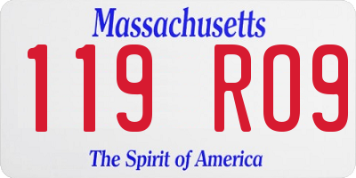 MA license plate 119RO9