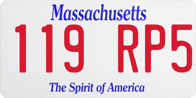 MA license plate 119RP5