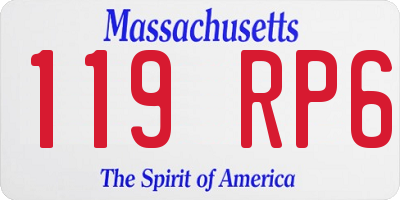 MA license plate 119RP6