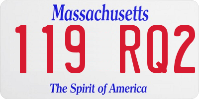 MA license plate 119RQ2