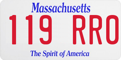 MA license plate 119RR0
