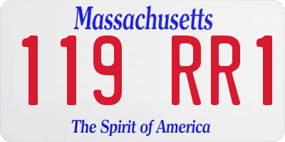 MA license plate 119RR1